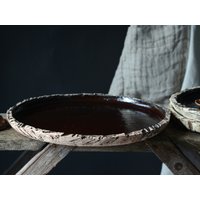 Großer Servierteller, Wabi Sabi Keramik Serviertablett, Rustikale Esstisch Keramikplatte, Bauernhaus Tischdekoration Dekor Großer Servierteller, Wabi Sabi Keramik Serviertablett, Rustikale Esstisch Keramikplatte, Bauernhaus Tischdekoration Dekor von CultofClay