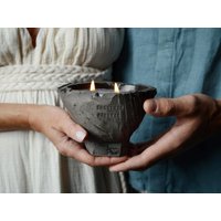 Sojakerze in Wabi Sabi Keramikkerzenglas, Paargeschenk, Yoga-Meditationskerze Mit Zwei Dochten Ist Spirituelles Geschenk Zum 9 von CultofClay
