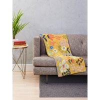 Überwurf Decke, Fleece Decke Retro Blumen, Bett Und Frühstück, Gemütlicher Überwurf, Für Couch, Kunst Überwürfe, Bunte von CultofMedea