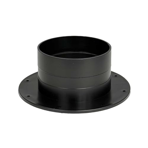 Cultonix Rohrflansch, Kunststoff Schwarz, 100mm Durchmesser, 8 Schraublöcher, für Lüftungsrohre von Cultonix