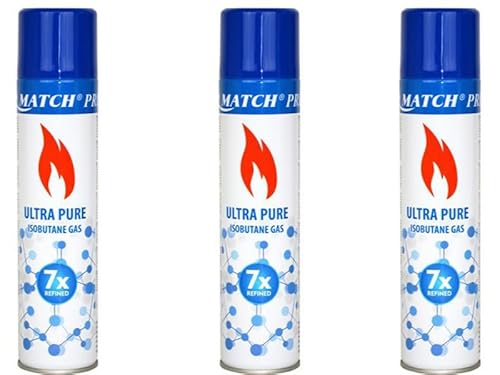 Match Pro Ultra Pure Isobutangas, 300ml Nachfüllgas, 7X gereinigt, 3er-Set Match Pro Ultra Pure Isobutangas, 300ml Nachfüllgas, 7X gereinigt, 3er-Set von Cultonix