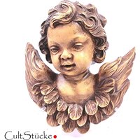 Vintage 50S Xl Putte Engel Cherub Großer Engelskopf Brocante Wanddeko Religiöse Skulptur Weihnachtsdeko Weihnachtliches Wohninterieur von Cultstuecke