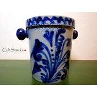 Vintage Stoneware Keramik Schöner Übertopf Henkeltopf Handarbeit von Cultstuecke