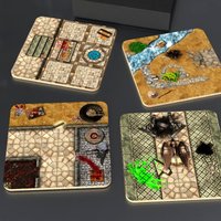 Dungeon Map Floorplan Untersetzer | 4Er Set Mit Geschenkbox von Cultzilla