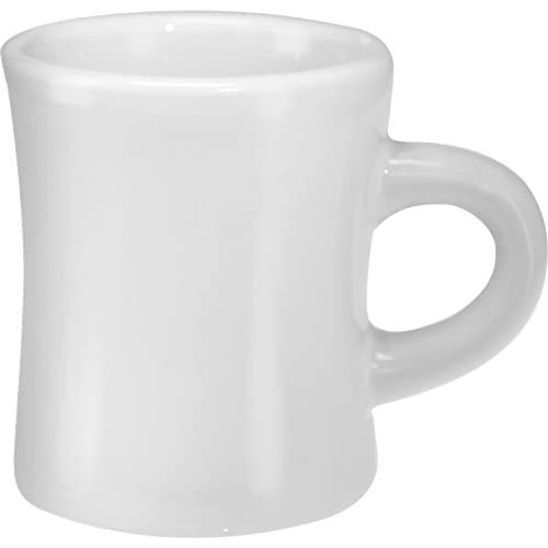 Culver 284 ml Keramiktasse im Retro-Stil, schwere Restaurant-Tasse, 2-Finger-C-Griff (weiß, 1) von Culver