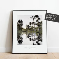 Louisiana Landschaft Print, Bayou Poster, Geschenke, Zustand Wandkunst, Vintage Stil Foto von CulverAndCambridge