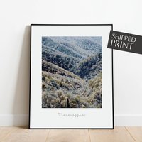 Tennessee Landschaftsdruck, Natur Wandkunst, Geschenke, Smoky Mountains, Rustikale Dekoration, Vintage Stil Poster, Minimalistisch von CulverAndCambridge