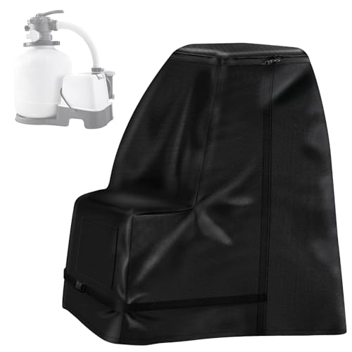 Poolpumpe Abdeckung, 600D Pumpenhäuschen für Poolpumpe, All-Weather Defense, Sandfilteranlage Abdeckung 70 * 65 * 55CM Silberbeschichtung Langlebig, Effektiver Schutz von Cumdel