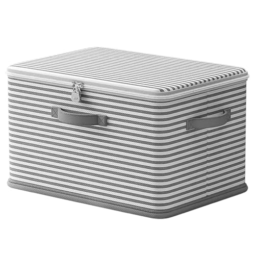 Cumnvulnt Abschließbare Box, Aufbewahrungsbox mit Deckel, Verschließbare Box, Faltbare Stoffbox mit Griffen, Abschließbare Kiste Für Kleidung Toys (32x24x18cm) von Cumnvulnt