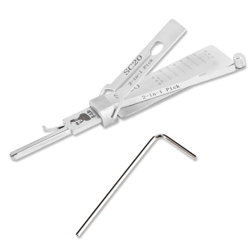 Master Key Decoder Lockpicking Tool, 2-in-1 Edelstahl Lock Picking Kit, Professionelle Schlosser-Werkzeuge für Haustür, Autoreparatur, Wartung (SC20) von Cumnvulnt