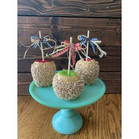 Faux Caramel Äpfel | 2Er Set Karamell-Äpfel Herbstäpfel Tiered Tablett Dekor Herbst von CunaCreations