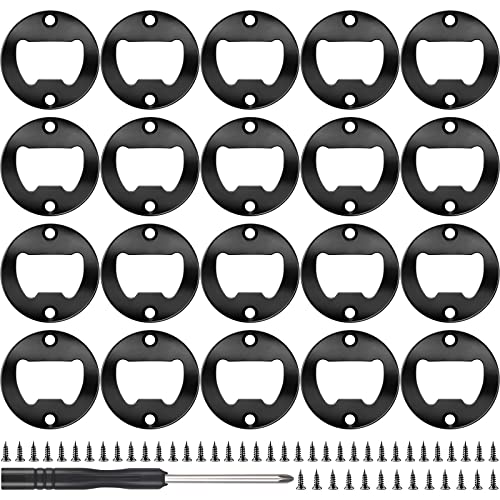 40 Sets Flaschenöffner Einsätze Kits Runde DIY Flaschenöffner Hardware Kit DIY Bieröffner Runde DIY Flaschenöffner Schraubenschlüssel mit Schrauben Schraubendreher für Flaschenöffner (Schwarz) von Cunhill