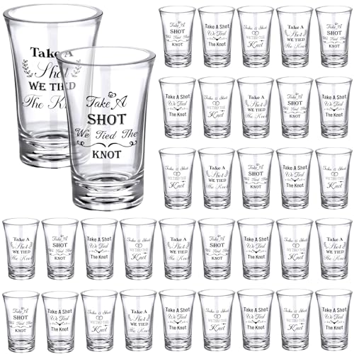 Cunhill 36 Packungen Take a Shot We Tied the Knot Schnapsgläser, Hochzeitsgeschenk-Set, 34 ml, Schnapsgläser, Hochzeitsgeschenk, lustige Hochzeits-Schnapsgläser, Brautparty-Schnapsgläser (klassisch) von Cunhill