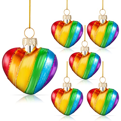 6 Stück Regenbogen Pride Ornamente Herzförmige Ornamente Love Is Love Schilder Glas Regenbogen Hängende Dekorationen Gay Pride Baumdekor für Hochzeit Party Parade Supplies 6 Stück Regenbogen Pride Ornamente Herzförmige Ornamente Love Is Love Schilder Glas Regenbogen Hängende Dekorationen Gay Pride Baumdekor für Hochzeit Party Parade Supplies von Cunhill