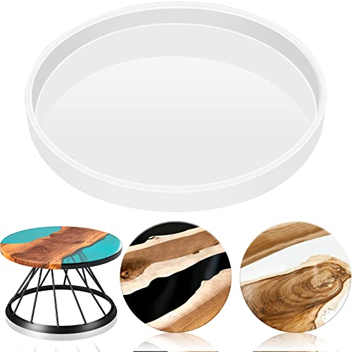 Extra große Harz-Tischform, große Charcuterie-Brett-Tablett, Harzform, runde Silikon-Epoxid-Tischform für Tisch, Charcuterie, Schneidebrett, DIY-Heimdekoration (60 x 60 x 2,4 cm) von Cunhill