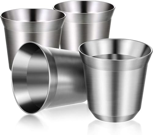 4 Stück Edelstahl Espressotassen 3 oz 80 ml Doppelwand Isolierbecher Hitzebeständig Espresso Kaffeetassen Unzerbrechlich Stemless Tumbler Kleine Tasse für Innen oder Außen Events Picknick Party 4 Stück Edelstahl Espressotassen 3 oz 80 ml Doppelwand Isolierbecher Hitzebeständig Espresso Kaffeetassen Unzerbrechlich Stemless Tumbler Kleine Tasse für Innen oder Außen Events Picknick Party von Cunluna