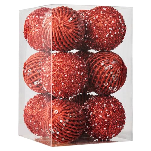 12pcs Weihnachtsbällchen Set Weihnachten Ornamente Hänge Schaumball für Innenleitungen im Freien Urlaub Party Dekorationen, Rot, Bälle Ornamente 12pcs Weihnachtsbällchen Set Weihnachten Ornamente Hänge Schaumball für Innenleitungen im Freien Urlaub Party Dekorationen, Rot, Bälle Ornamente von Cunlvyyds