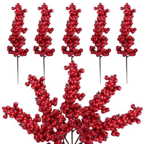 Cunlvyyds 10pcs Rote Berrystämme Simulation 7, 9 Zoll Rote Beere Picks Lustige DIY -Accessoires Weihnachten Picks Plastik Weihnachtsbeeren für Weihnachten Winter Holiday Home Cunlvyyds 10pcs Rote Berrystämme Simulation 7, 9 Zoll Rote Beere Picks Lustige DIY -Accessoires Weihnachten Picks Plastik Weihnachtsbeeren für Weihnachten Winter Holiday Home von Cunlvyyds