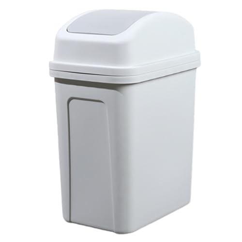 Cunlvyyds 4-Gallonen-Küchenmüll mit Schwung-Top-Deckel, 2024 verbesserter Plastikschwung Müllmülleimer für Küche, Büro, Toiletten (weiß), 4 Gallonen Mülldose von Cunlvyyds
