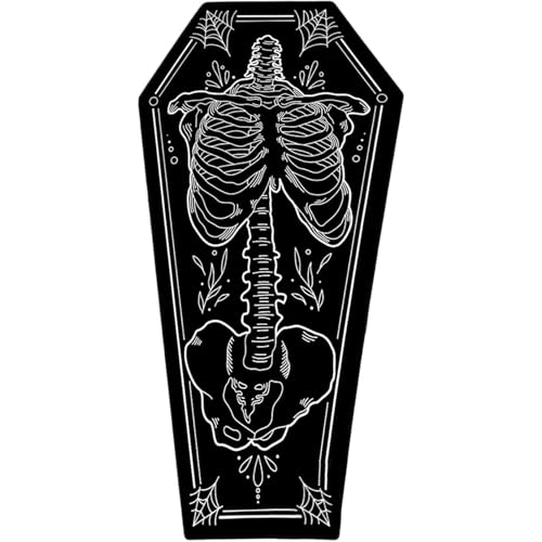 Cunlvyyds Goth Bath Matte, Sarg-Sarg-Halloween-Badmatte, gruseliger -Skelett-Runner-Teppich für dunkle Ästhetik- und Horrorfeiern, Gothic Teppich von Cunlvyyds