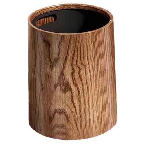 Cunlvyyds Holz Getreide Mülleimer Dose 8l Vintage Plastik Schlafzimmer Mülleimer Dose große Kapazität Luxus dekorative Dosen für Zimmer, Badezimmer, Wohnzimmer, Hotels, Küche von Cunlvyyds