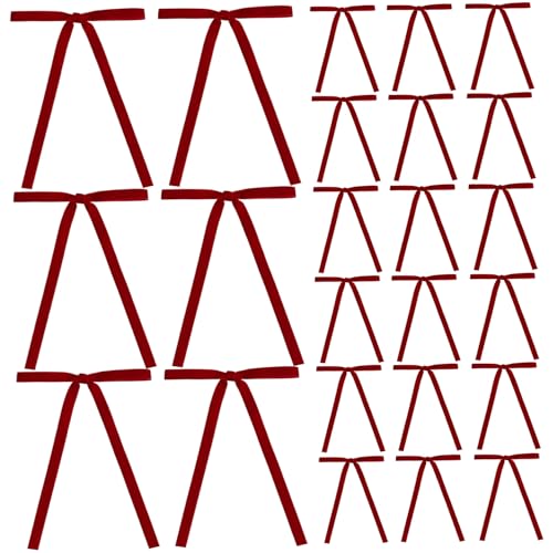 Cunlvyyds Samtbögen für Weihnachtsbaum 24pcs 5x7in Rote Weihnachtsbögen Mehrzweckdekorativ für Verpackung, Handwerk, Girlande, Swag, Kranz von Cunlvyyds