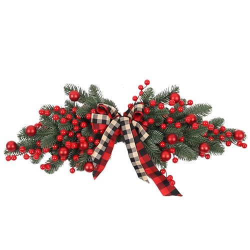 Cunlvyyds Weihnachten Swag mit Licht künstliche Bowknot rote Beeren hängenden dekorativen Swags PE Teardrop Weihnachtsdekorationen, Keine Batterie, Weihnachten Swags Cunlvyyds Weihnachten Swag mit Licht künstliche Bowknot rote Beeren hängenden dekorativen Swags PE Teardrop Weihnachtsdekorationen, Keine Batterie, Weihnachten Swags von Cunlvyyds