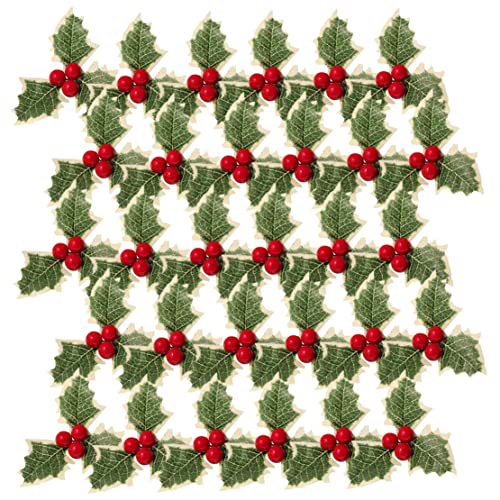 Cunlvyyds Weihnachten künstliche Stechpalme mit grünen Blättern DIY Wrack Arrangement Dekoration 30pcs, Weihnachtsbummel Beeren Cunlvyyds Weihnachten künstliche Stechpalme mit grünen Blättern DIY Wrack Arrangement Dekoration 30pcs, Weihnachtsbummel Beeren von Cunlvyyds