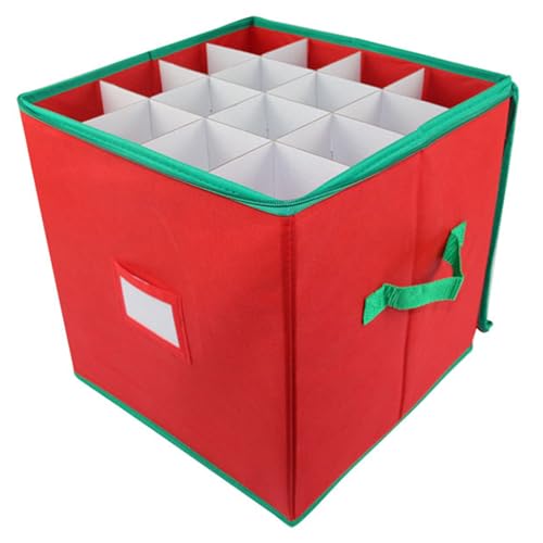 Cunlvyyds Weihnachtskugel Speicherbehälter 64 Fach 13x13x13in B.Uble Storage Box Reißverschluss faltbar Hebegriff Nicht gewebter Stoff Spielzeugkleidung Weihnachten Ornament, Ornament von Cunlvyyds