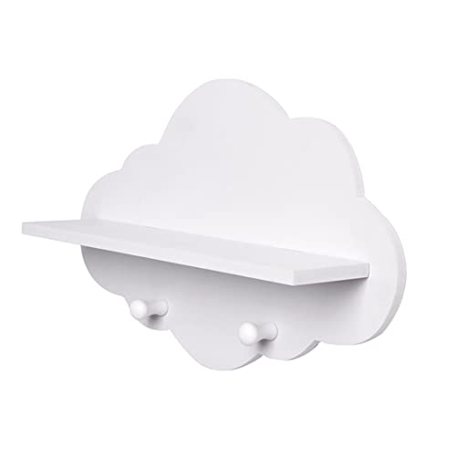 Cunlvyyds Wolkenregale weiße Wolkenform Holz schwimmende Regal Kleiderbügel Lagerregal Kindergartenzubehör, Regale für Kindergarten von Cunlvyyds