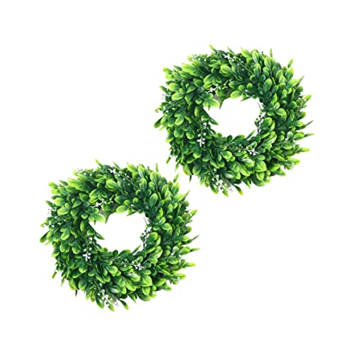 Kartonholzkranz künstlicher federgrüner Blätter hängende Kranzfenstertür Dekoration 25x25 cm 2pcs, Frühling Kartonholzkranz künstlicher federgrüner Blätter hängende Kranzfenstertür Dekoration 25x25 cm 2pcs, Frühling von Cunlvyyds