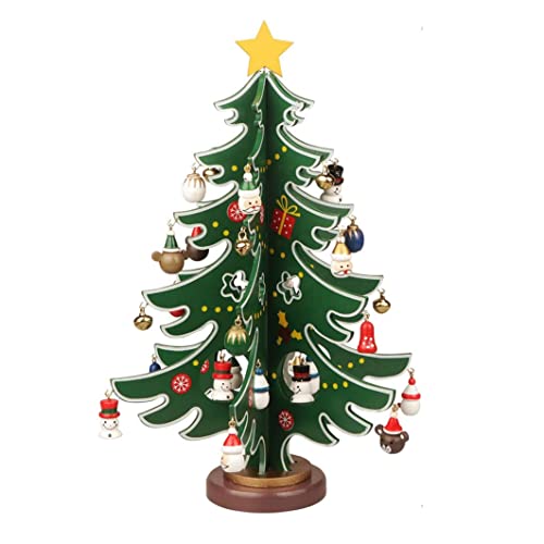 Mini -Tischtisch Weihnachtsbaum Holz Weihnachts -Baum Ornamente Tischschreibtisch Dekoration Medium, Mini Weihnachtsschmuck von Cunlvyyds