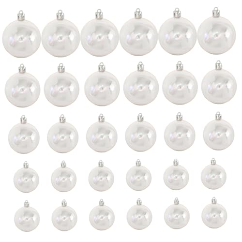 Schillernde Ornamente Bälle 30pcs klare schillernde Weihnachtsbällchen 4 Verschiedene Größen hängen füllbare Ornamente für Weihnachten Tree Holiday Party Decor Weiß, Weihnachten Schillernde Ornamente Bälle 30pcs klare schillernde Weihnachtsbällchen 4 Verschiedene Größen hängen füllbare Ornamente für Weihnachten Tree Holiday Party Decor Weiß, Weihnachten von Cunlvyyds