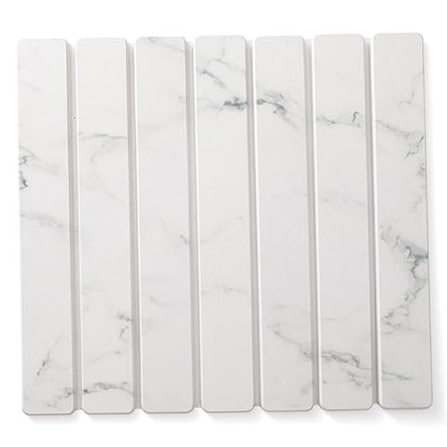 Steintrocknungsmatte Küche, 16x12 faltbare Superabsorbentrocknungsmatte, nicht rutsches schnelles Trockenpad für Küchenbadentheke, weiß, für Theke von Cunlvyyds