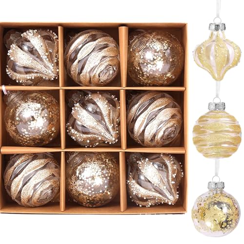 Weihnachtsbällchen 9pcs 3 Stil Weihnachten Baubles 3.15in & 3.94in Ball Ornamente hängen Dekorationen für Baum, Girlande, Kranz, Champagner, Ballschmuck Weihnachtsbällchen 9pcs 3 Stil Weihnachten Baubles 3.15in & 3.94in Ball Ornamente hängen Dekorationen für Baum, Girlande, Kranz, Champagner, Ballschmuck von Cunlvyyds
