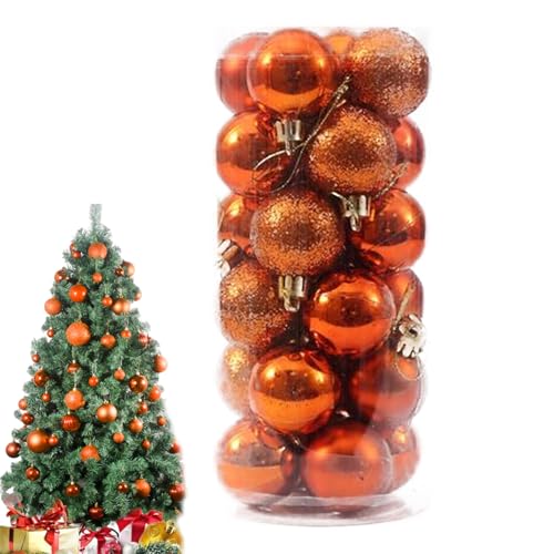 Weihnachtsbaumball -Ornament 24PCs 1.57 Zoll PVC glänzend glänzend Mattes bruchsicheres Hängende Weihnachtsbällchen Leichte dekorative Kugeln, Weihnachtsbaumball -Ornamente von Cunlvyyds