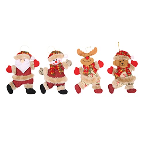 Weihnachtsbaumschmuck Weihnachtsmann Schneemann Baum Spielzeug Puppe Xmas Tree Hanging Decorations 4PCS, Christma Baumschmuck von Cunlvyyds