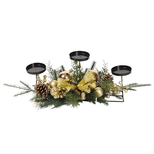 Weihnachtskerzenhalter 24 Zoll mit 3 Kerzenhaltern Weihnachtsmaschine Plastik Mittelstücke für Tische lebenseik für Dekoration, Halter von Cunlvyyds