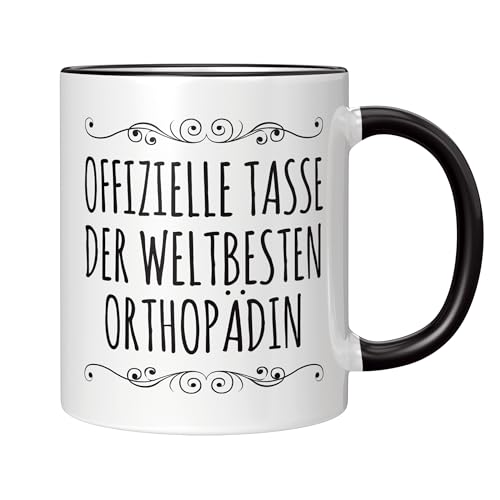 CupHaven® Orthopäde Tasse Weltbeste Orthopädin Orthopädie Kaffeetasse Kaffeebecher Becher Geschenk Geschenkidee (Weiß-Schwarz) von CupHaven