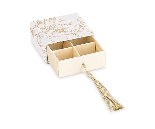 Cupido&Co. Box Weltkarte Champ. mit Ins. und Quaste 70 x 70 x 30 mm Weiß Gold von Cupido&Co.