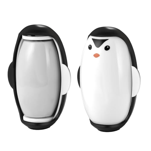Cupimatch 2 Stück Fusselrolle Wiederverwendbar: Pinguin-Design Waschbare Tierhaarbürste mit Staubschutzkappe Mini Tragbarer Tierhaarentferner für Kleidung Sofa Teppich von Cupimatch