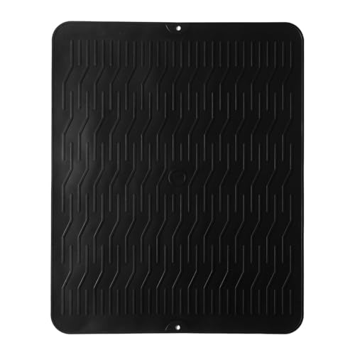 Cupimatch Umweltfreundliche Silikon Abtropfmatte: Hitzebeständiger Topflappen, Schwarz von Cupimatch