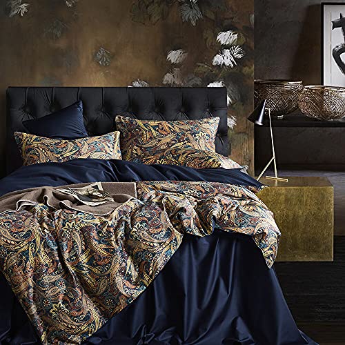 Cupocupa Duvet Cover King Size Set Boho Floral Pattern King Duvet Cover Set for King Size Bed Vintage Soft Bedding Leaf Print Paisley Duvet Cover with Pillowcases von Cupocupa
