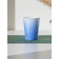 Gletscher Colabecher 2Er-Set - Blaue Und Weiße Kristallblumenglasur Keramiktasse Farbverlaufs-Ombre-Sodabecher Geschenk Für Ihn von CuppaClay
