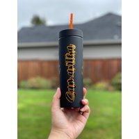 Schwarz-Orange Personalisierte Jack-O - Windlicht Gesicht Kalte Tasse von CupsbyKatelyn
