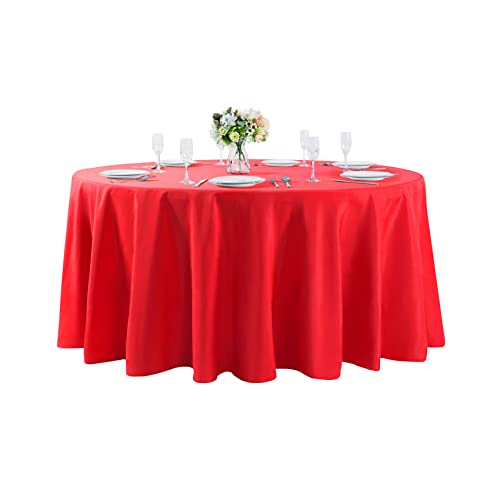 Runde Tischdecke, waschbar, Polyester, 304 cm, Rot Runde Tischdecke, waschbar, Polyester, 304 cm, Rot von Cupuamon
