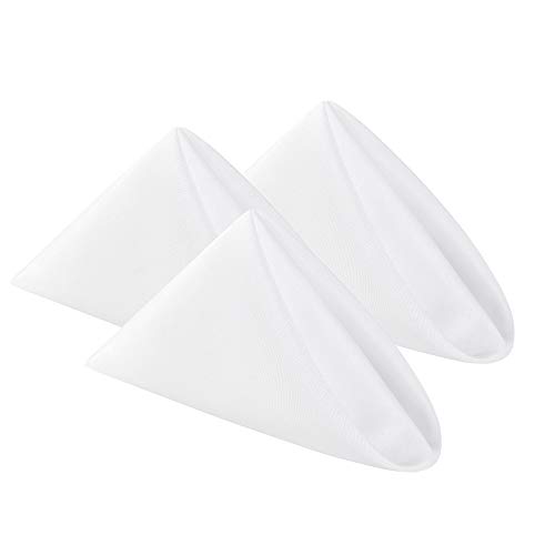 Stoffservietten, 43,2 x 43,2 cm, waschbar, Polyester, weiche Tischservietten für Hochzeit, Party, Esszimmer, Bankett (weiß, 50 Stück) von Cupuamon