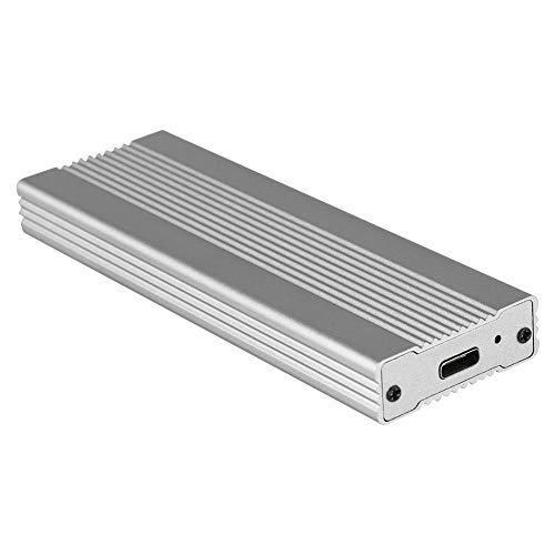 Cuque Externes SSD-Gehäuse, 106 mm * 36 mm * 12 mm Dauerhafte Hochgeschwindigkeitsübertragung Externes SSD-Gehäuse, Plug-and-Play-praktisches Home-Office für Desktop-Computer(Silber-) von Shanrya