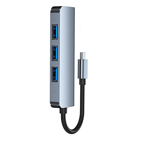 Cuque Hub, 4 Ports Typ C zu USB-Hub, Gehäuse aus Aluminiumlegierung, Plug-and-Play für Laptop Cuque Hub, 4 Ports Typ C zu USB-Hub, Gehäuse aus Aluminiumlegierung, Plug-and-Play für Laptop von Cuque