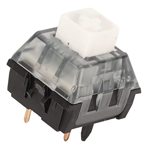 Mechanische Tastaturschalter, Staubdichte DIY Hot-Swap-fähige Stabile Tastaturschalter für Computer (Weißer Schalter, Schwarze Basis) von Cuque